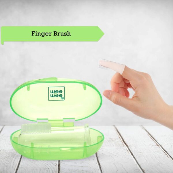 Mee Mee Tooth & Gum Cleaning Green Finger Baby Toothbrush - Plastic- RAT1017 - Image 2