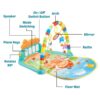 Wembley Baby Play Gym& Mat-Fitness Rack With Hanging Toys Rattles Lights&Musical Keyboard Piano Mat- NYB1004 - Image 4