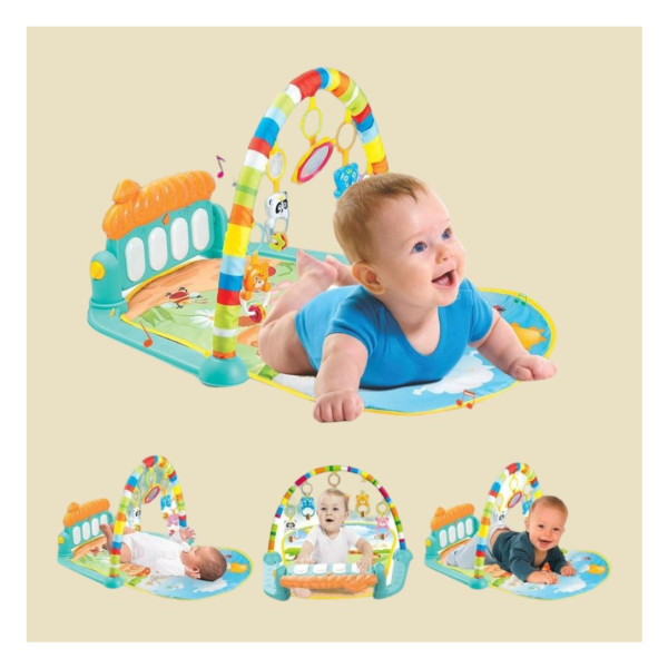 Wembley Baby Play Gym& Mat-Fitness Rack With Hanging Toys Rattles Lights&Musical Keyboard Piano Mat- NYB1004