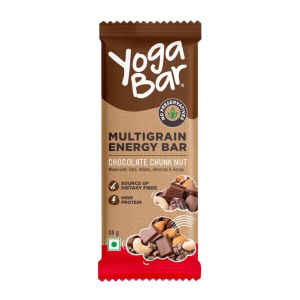 Yogabar Multigrain Energy Bars Chocolate Chunk with Nuts, Oats and Millets,Chia Seeds, Protein Bars- SZS1013