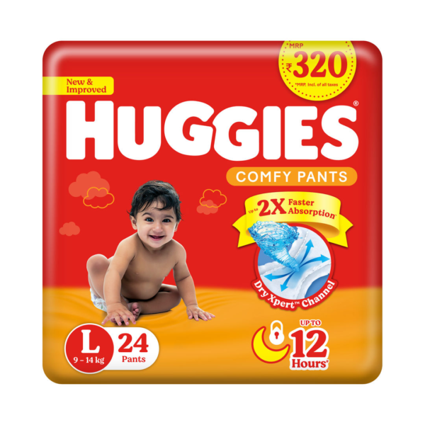 Huggies Complete Comfort Dry Pants Large (L) Size Baby Diaper Pants With 5 In 1 Comfort- GKR1048