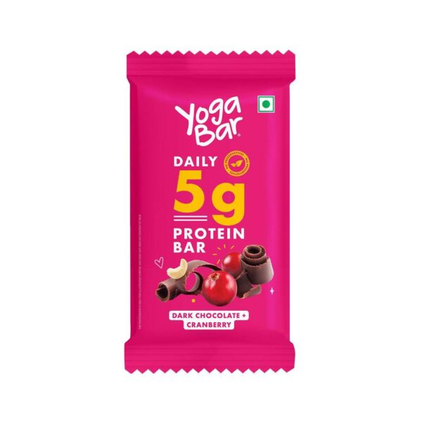 Yogabar 5g Protein Bars, Chocolate Chip and Cranberry, Protein Blend & Premium Whey,Fiber, Energy- SZS1014