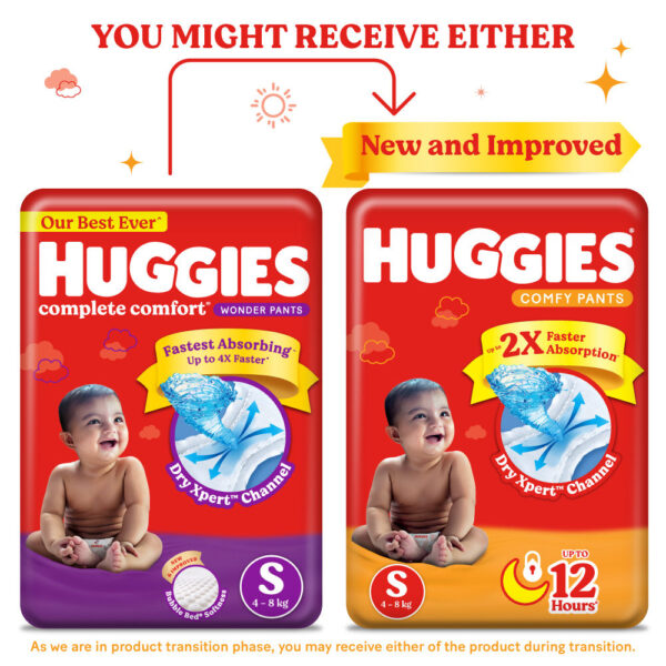 Huggies Complete Comfort Wonder Pants, India's Fastest Absorbing Diapers | Small Size- GKR1049 - Image 3