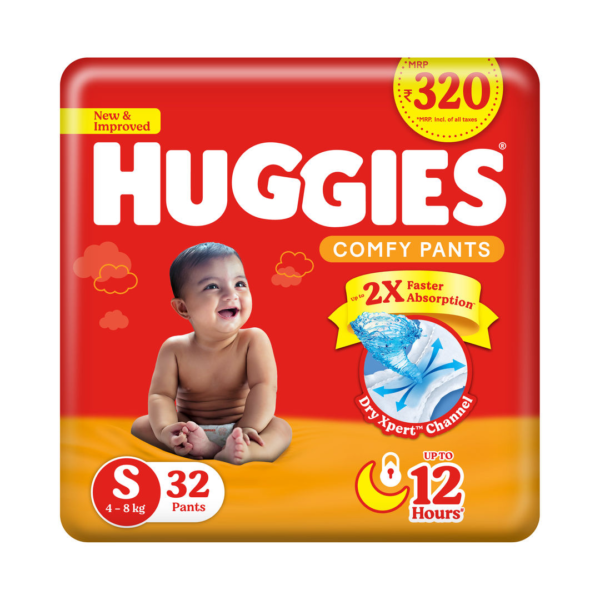 Huggies Complete Comfort Wonder Pants, India's Fastest Absorbing Diapers | Small Size- GKR1049