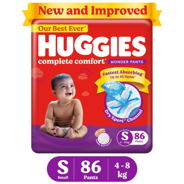 Huggies Complete Comfort Wonder Pants, India's Fastest Absorbing Diapers | New Born Size- GKR1052