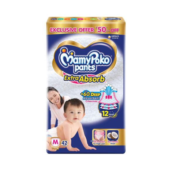 Mamypoko Pants Extra Absorb Diapers 7-12 Kg - Medium- GKR1056