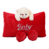 Babique Cute Teddy Bear Baby Pillow Stuffed Soft Plush Soft Toy Kids Birthday (Red)- NYB1005 - Image 2