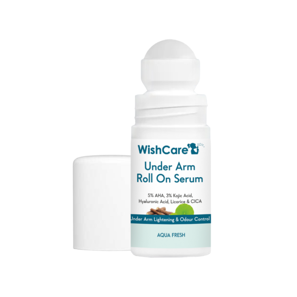 Wishcare Under Arm Roll On Serum - 5% Aha 3% Kojic Acid - Underarm Lightening & Odour Control -Aqua- DEU1006