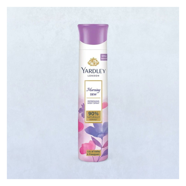 Yardley London Morning Dew Deodorant - Lily of Valley and Frangipani Fragrance - Naturally Derived- DEU1009