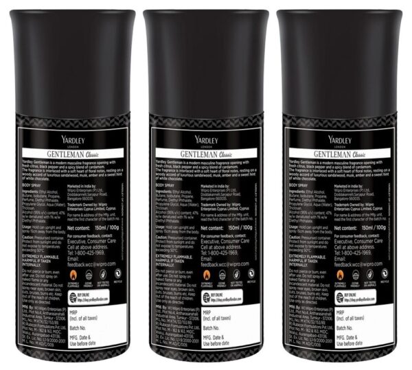 Yardley London Gentleman Assorted Deodorant Pack for Men - Classic & Royale & Urbane- DEU1012 - Image 2