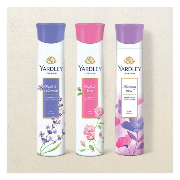 Yardley London Assorted Deodorant Pack for Women - English Lavender & English Rose & Morning Dew- DEU1014