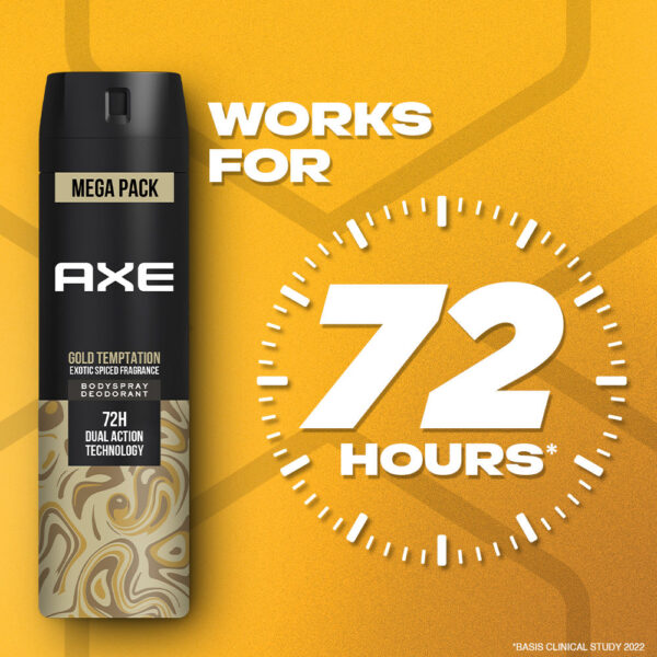 Axe Gold Temptation Long Lasting Deodorant Bodyspray For Men- DEU1016 - Image 3