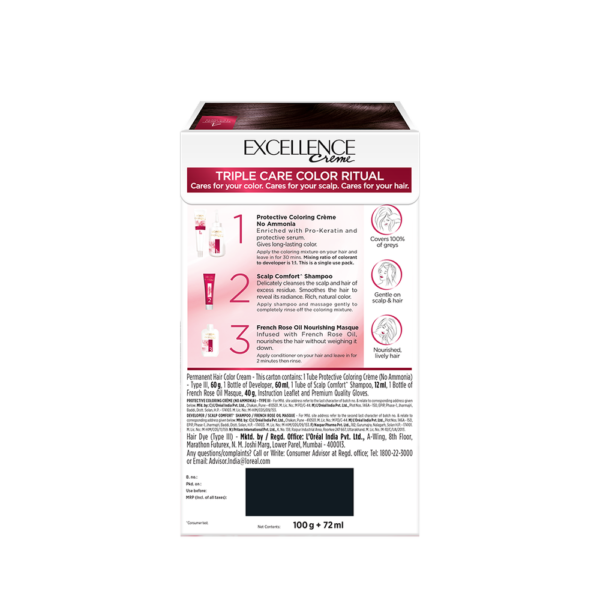 L'Oreal Excellence Creme Hair Color 4 Natural Brown- YSX1003 - Image 6