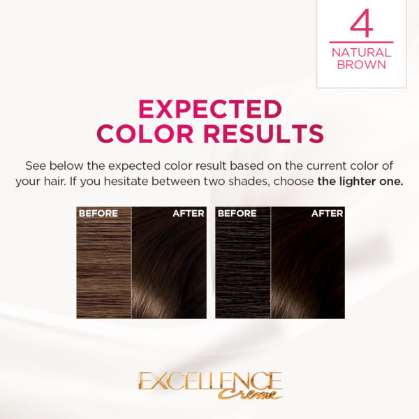 L'Oreal Excellence Creme Hair Color 4 Natural Brown- YSX1003 - Image 3