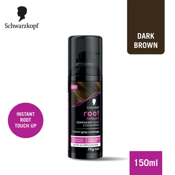 Schwarzkopf Root Retouch Temporary Root Cover Spray Hair Colour - Dark Brown- YSX1009