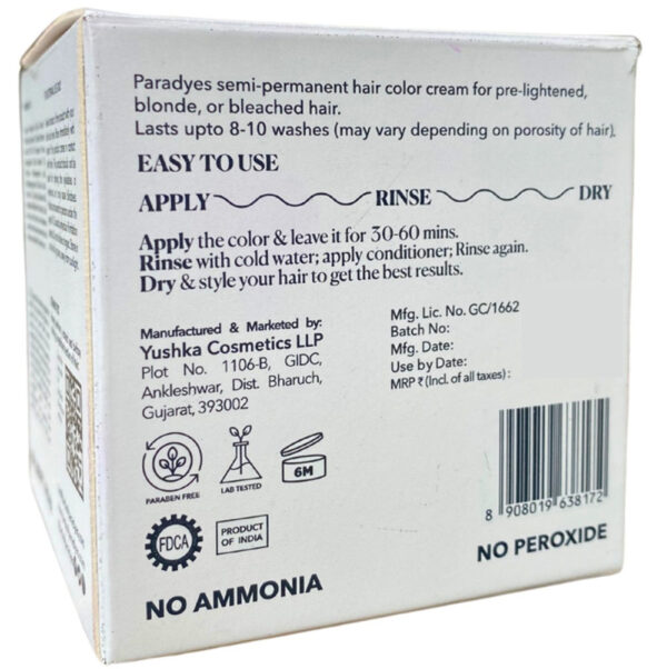 Paradyes Ammonia Free Semi-Permanent Hair Color Jar Only Comrii Purple- YSX1016 - Image 5