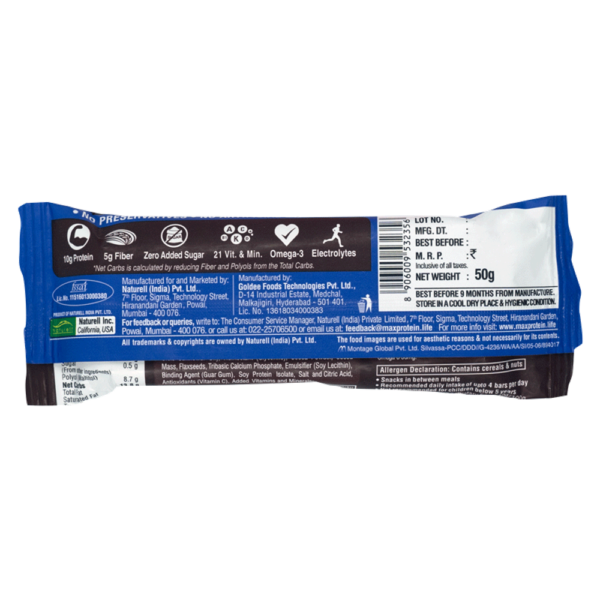 RiteBite Choco Almond Max Protein Bar - No Added Sugar- SZS1012 - Image 2