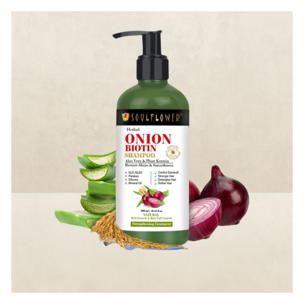 Soulflower Onion Biotin Shampoo with Aloevera & Plant Keratin- DCE1059