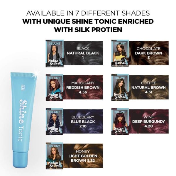 Bblunt Salon Secret High Shine Creme Hair Colour Coffee Natural Brown- YSX1042 - Image 6