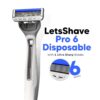 LetsShave Pro 6 Premium Disposable Shaving Razor For Men- HVS1021 - Image 3