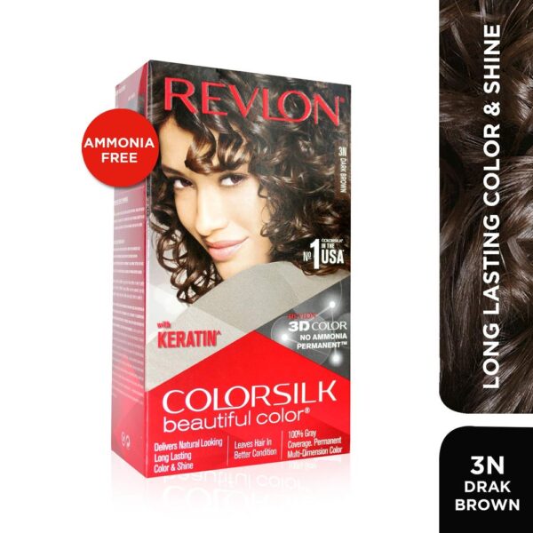 Revlon Color Silk Hair Color With Keratin 3N Dark Brown- YSX1045