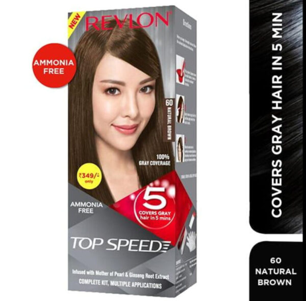 Revlon Top Speed Hair Color Small Pack Woman - Natural Brown 60- YSX1047