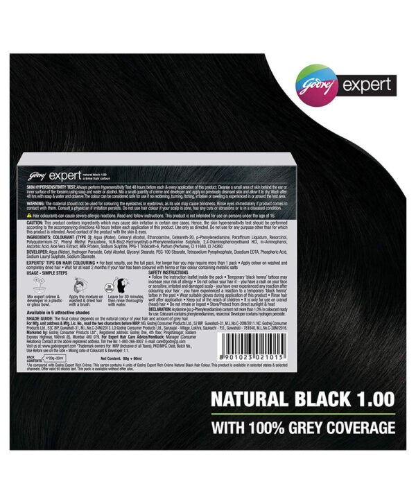 Godrej Expert Creme Hair Colour Natural Black (Pack of 4)- YSX1049 - Image 3
