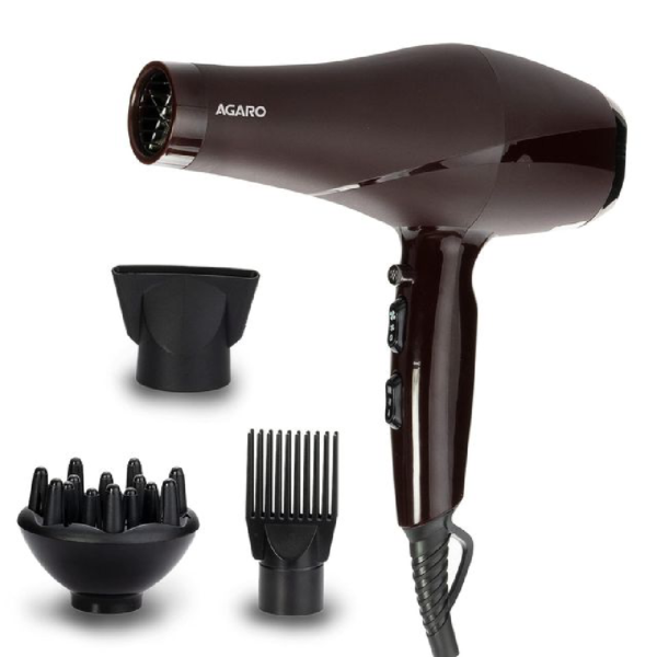 AGARO 2000 Watts Professional Hair Dryer with AC Motor, Concentrator, Diffuser,Comb,Hot and Cold Air- ZHC1002