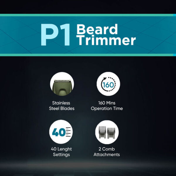 Vega Power Series P-1 Beard Trimmer For Men With 160 Mins Runtime & 40 Length (Green)- ZHC1005 - Image 4