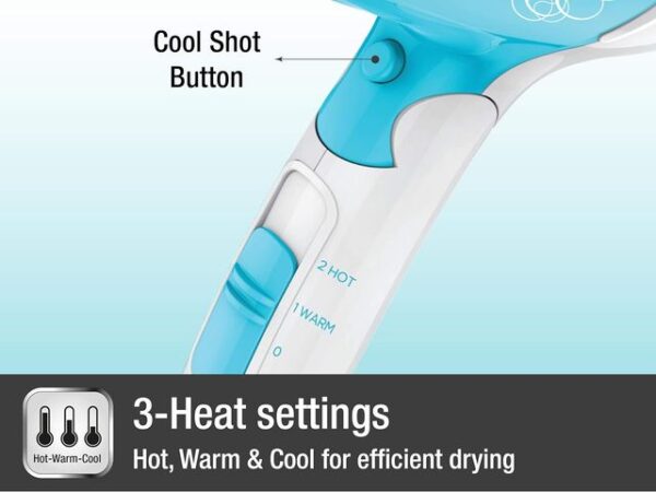 Havells Hd3151 1200W Foldable Hair Dryer 3 Heat (Hot/Cool/Warm) Settings- ZHC1011 - Image 6