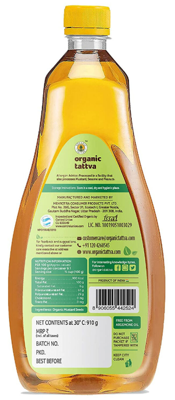 Organic Tattva Mustard Oil- YFD1028 - Image 4