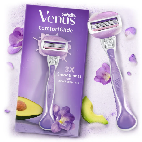 Gillette Venus Comfortglide Hair Removal Razor For Women With Avocado Oils & Freesia Scent- ZYP1006