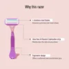 Sirona Reusable Hair Removal Razor for Women With Aloe Boost Razor- ZYP1027 - Image 5