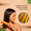 Kloy Kacchi Neem Comb Treated With Neem Oil, Bhringraj For Men & Women (Dual Tooth)- ESF1006 - Image 4