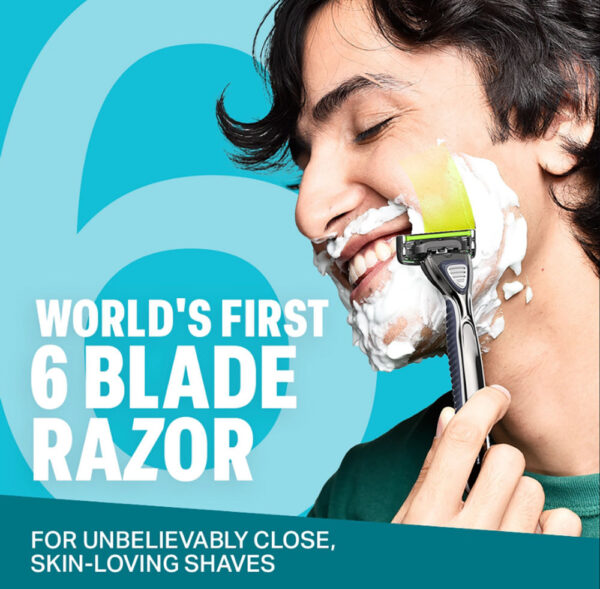 Bombay Shaving Company Sensiflo 6 Razor For Men With Aloe And Vit E Strip, 6-Blade Sensitive Razor- LYF1016 - Image 3