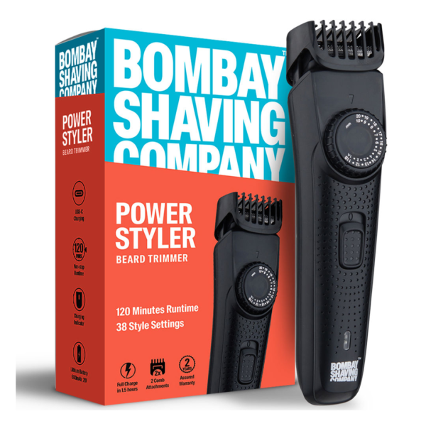 Bombay Shaving Company Power Styler OG Beard Trimmer For Men | 2X Fast Charging | USB Type C- LYF1017