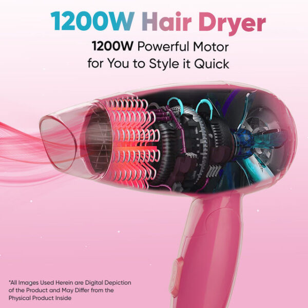Vega Vhdh-33 1200 W Corded Hair Dryer - Foldable Design | Hanging Loop- ZHC1020 - Image 3