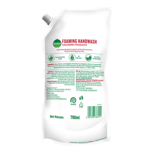 Dettol Foaming Hand Wash - Moisturizing & Gentle Refill Handwash- XBG1001 - Image 6