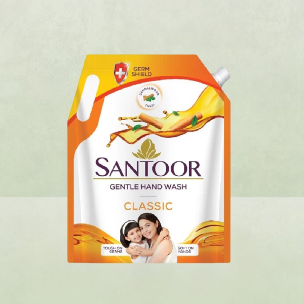 Santoor Classic Gentle Anti-Bacterial Hand Wash With Natural Goodness of Sandalwood and Tulsi- XBG1003