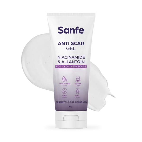 Sanfe Anti Scar Gel - Niacinamide & Allantoin Acne/Stretch/Burn scars/Dark circles removal cream- SUX1006