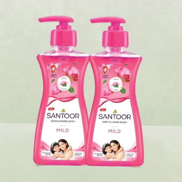 Santoor Mild Gentle Anti-Bacterial Hand Wash With Natural Goodness of Lotus and Tulsi- XBG1002