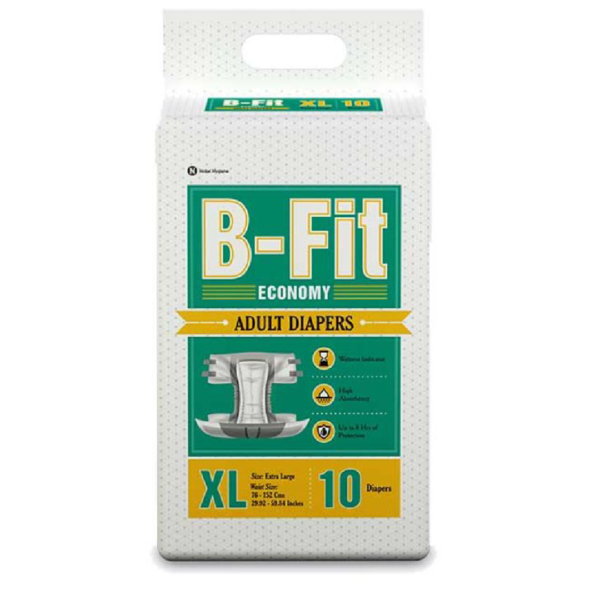 B-FIT Economy Adult Diaper (Tape , XL , 76-152 cm)- HYA1001