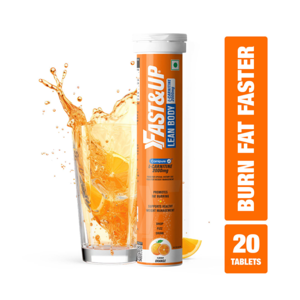 Fast&Up Fat Burner L-Carnitine Lean Body 2000mg Orange Flavour Effervescent Tablets- ZQV1003