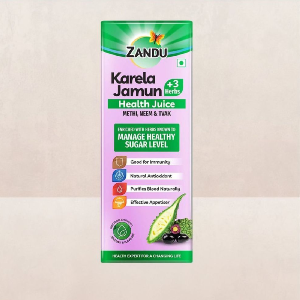 Zandu Karela Jamun and 3 Herbs Juice Ayurvedic Juice for Diabetes Control with No Added Sugar- TZR1003