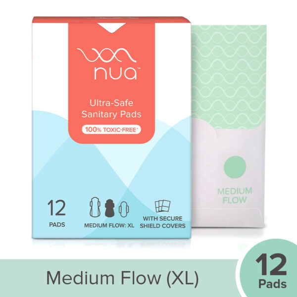 Nua Ultra Safe Sanitary Pads With Disposable Cover - Medium Flow XL- ZGV1003