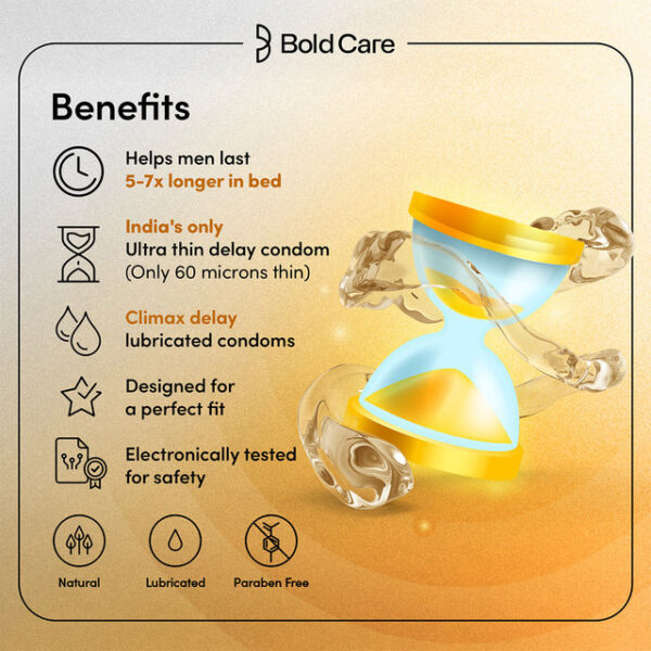 Bold Care Ultra Thin Delay Condoms with Benzocaine 4.5%- UAP1001 - Image 4