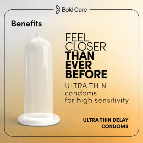 Bold Care Ultra Thin Delay Condoms with Benzocaine 4.5%- UAP1006 - Image 2