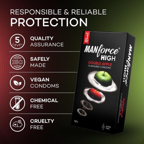 Manforce High Flavoured Condoms - Double Apple- UAP1026 - Image 5