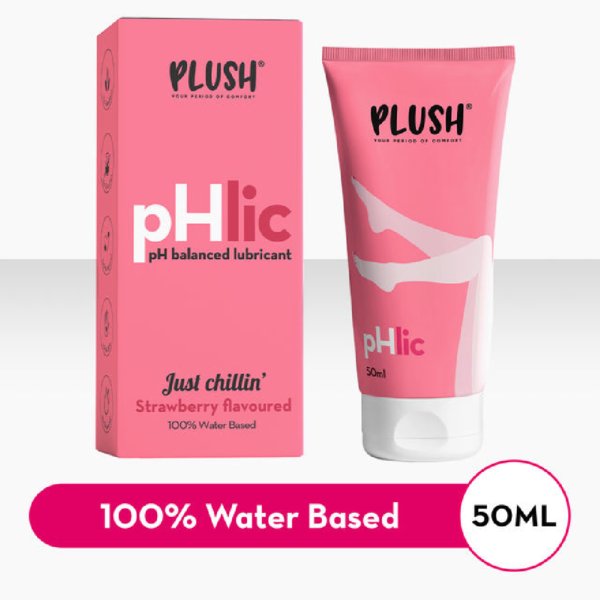 Plush Phlic Strawberry Lubricant For Men & Women Water Based Lube & Aloe Infused - NGE1004