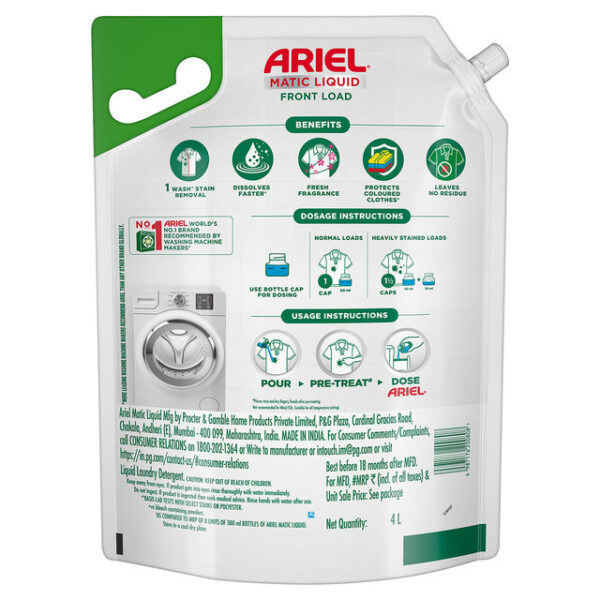 Ariel Matic Front Load Liquid Detergent- TZL1001 - Image 2